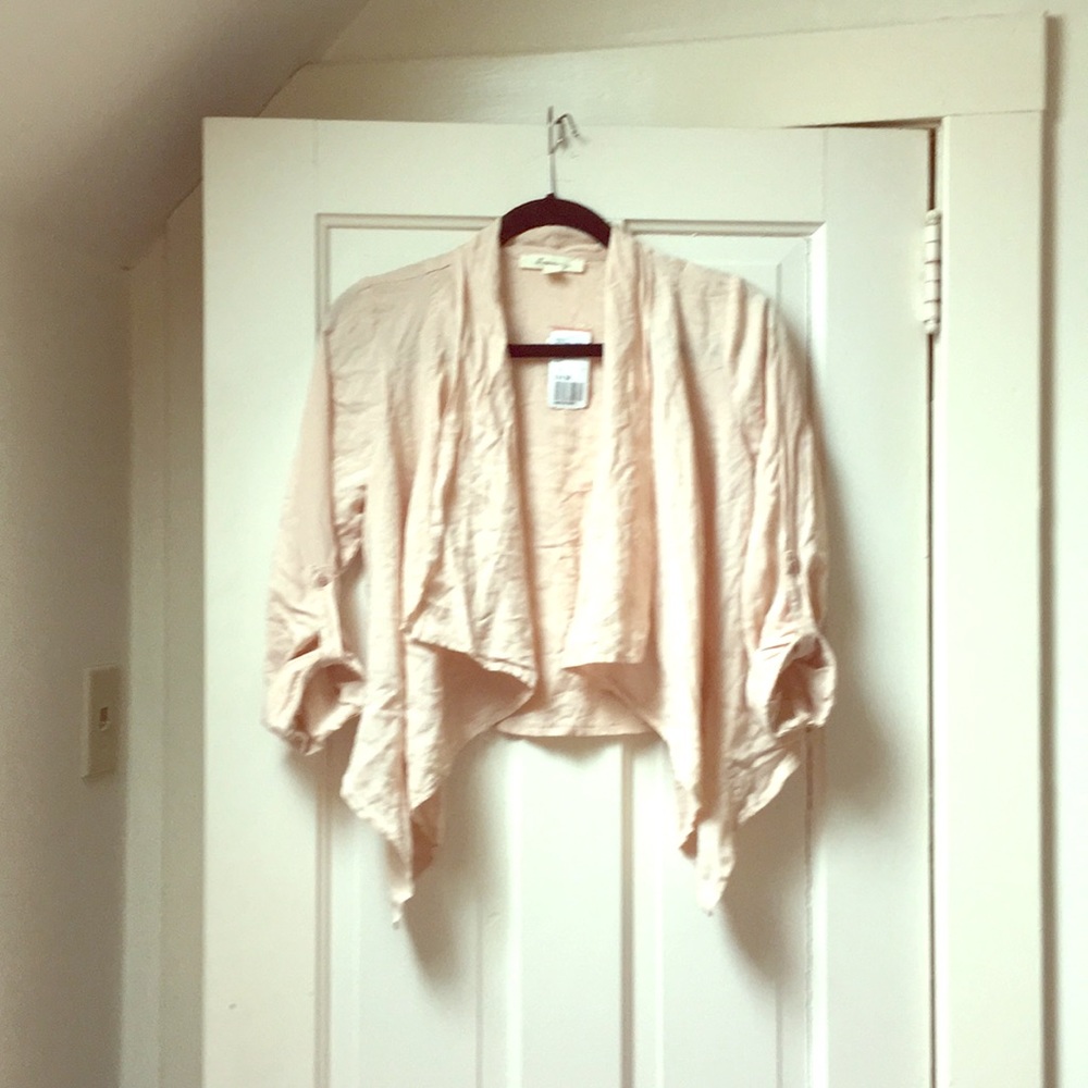 New Waterfall Nude Jacket S Small Drapey waterfall open lightweight